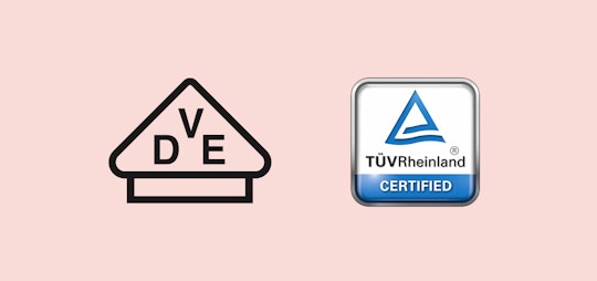 Logotyper som visar olika typer av certifieringar avsolceller