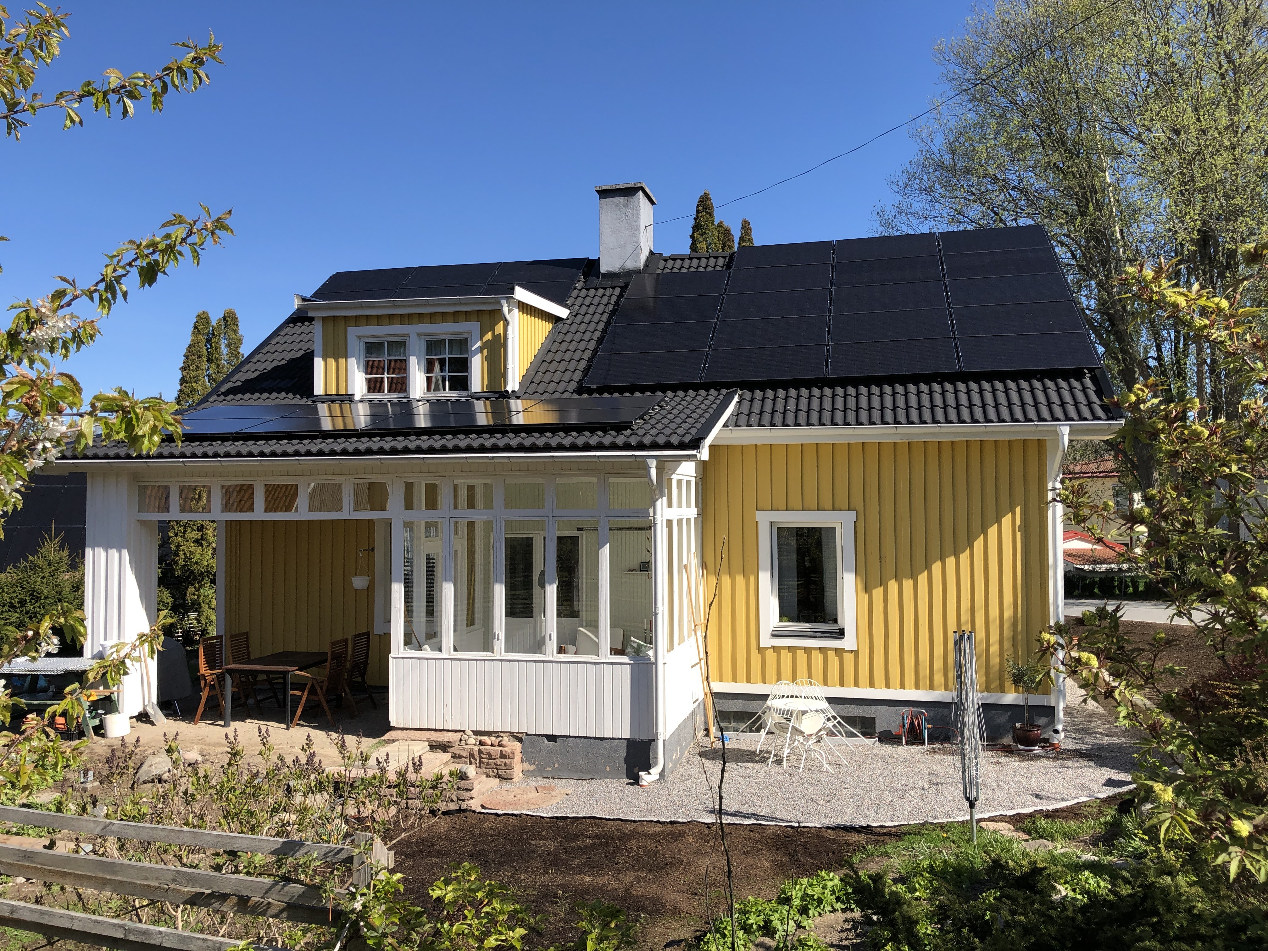 Solcellsanläggningen hemma hos Anders i Huddinge